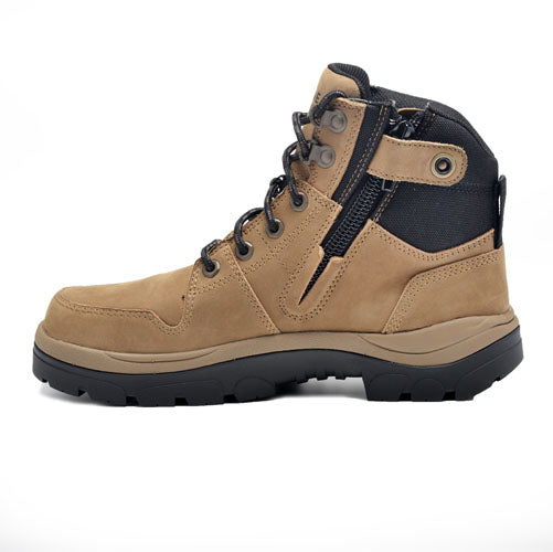 590TZN | Non Safety Taupe Side Zip Lace Boot (15cm)