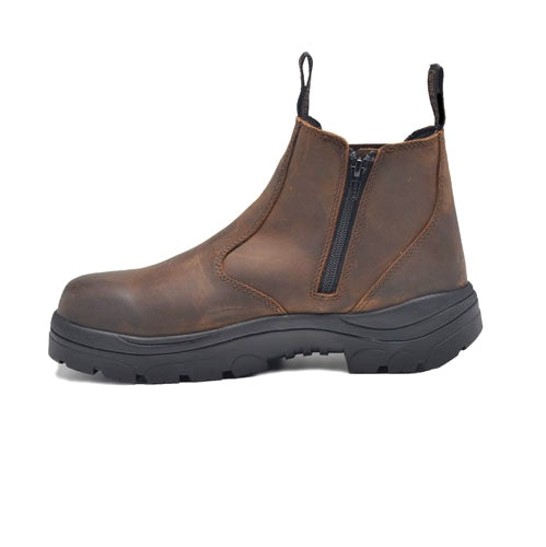 390CZN | Non Safety Crazy Horse Brown Side Elastic Boot + Zip
