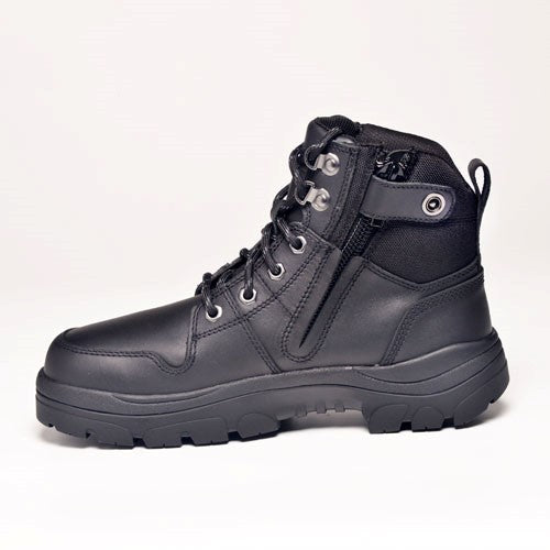 590BZN | Non Safety Black Side Zip Lace Boot (15cm)